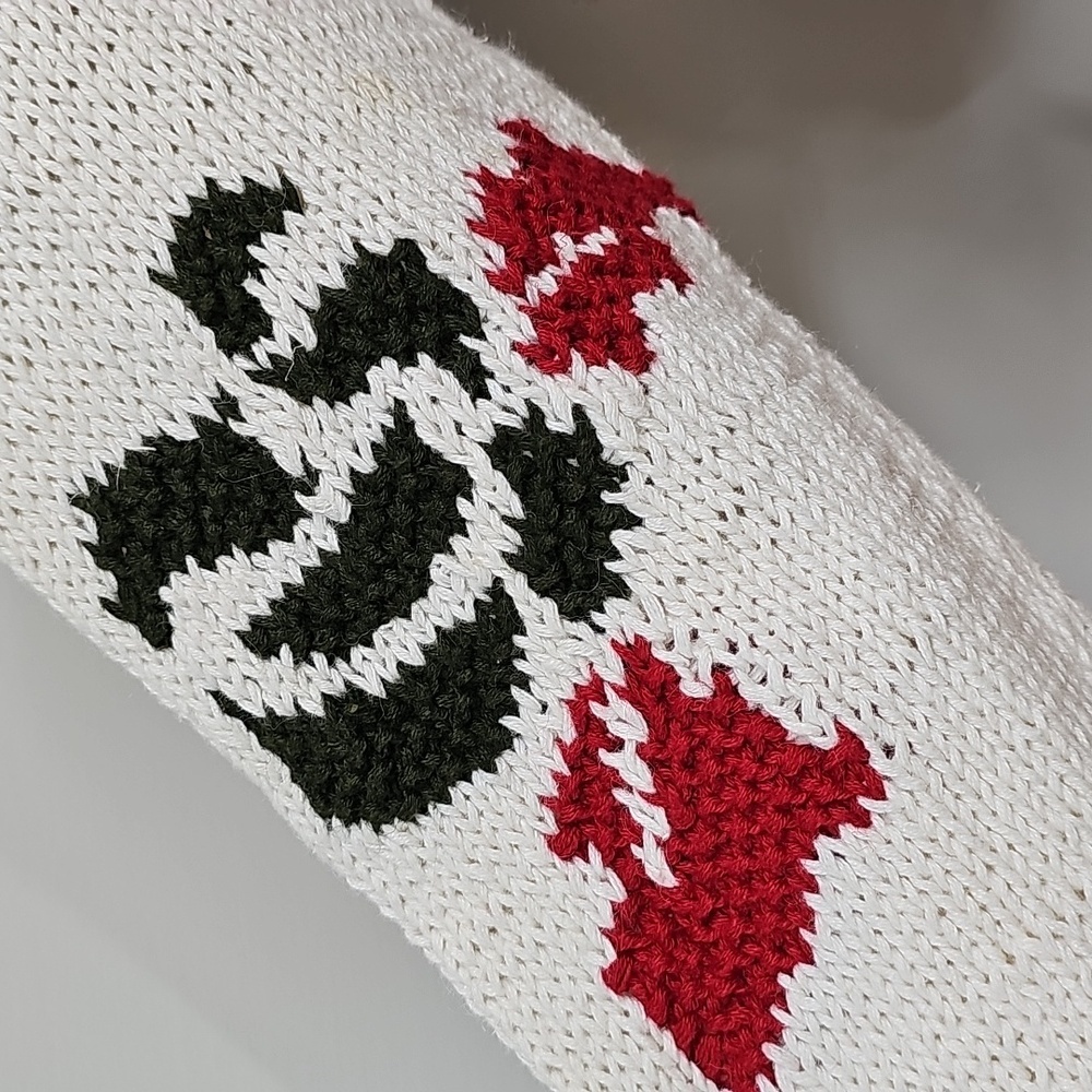 80s 90s Style Jennifer Reed Handknit Sweater Abstract Design & Cable Knit Waist - Picture 7 of 12
